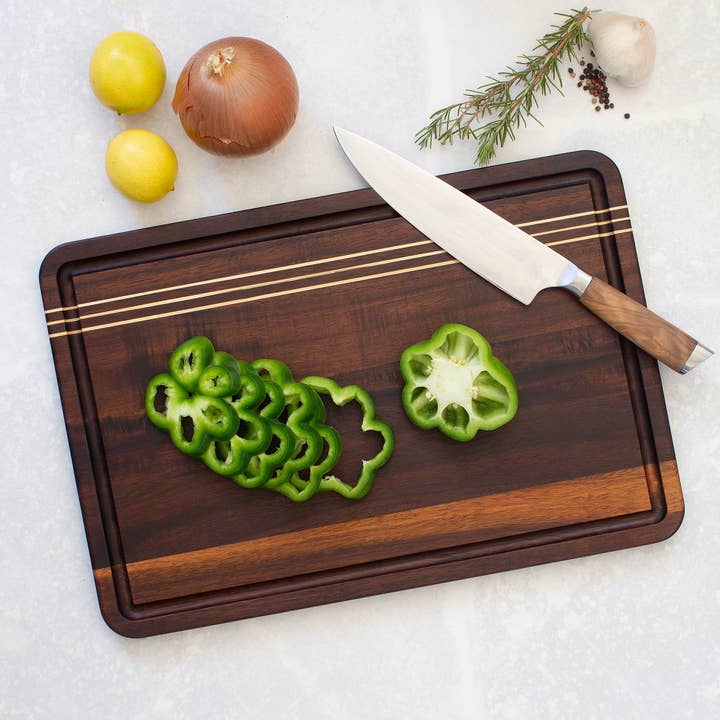 Totally Bamboo - Wholesale Cutting Board - Rock & Branch® Acacia Wood Cutting Board with Juice Groove