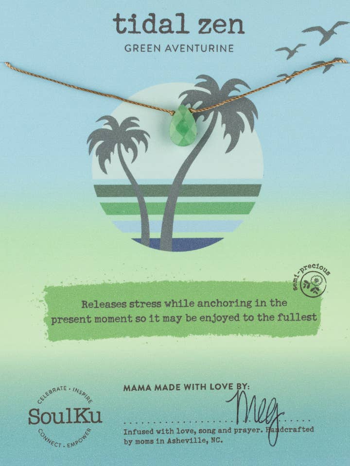 Grüner Aventurin Glückseliger Strand Halskette für Tidal Zen für den Großhandel von SoulKu