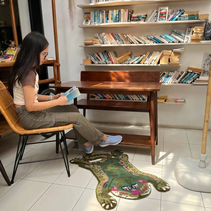 Green Asian Tiger Wool Rug for wholesale by Maia Homes