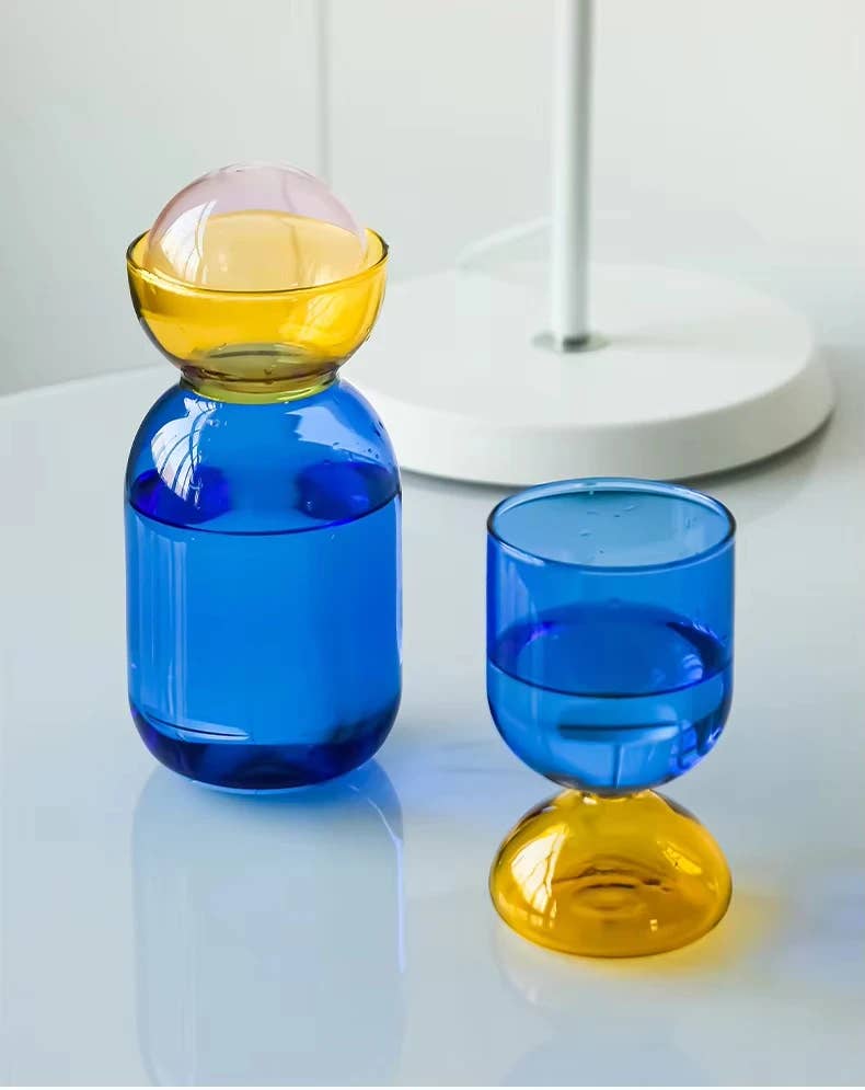 IVORE.GROUP (We cover All Import duty) - Wholesale Carafe - Modern Colorful Art Glass Water Carafe & Cup | Pitcher8