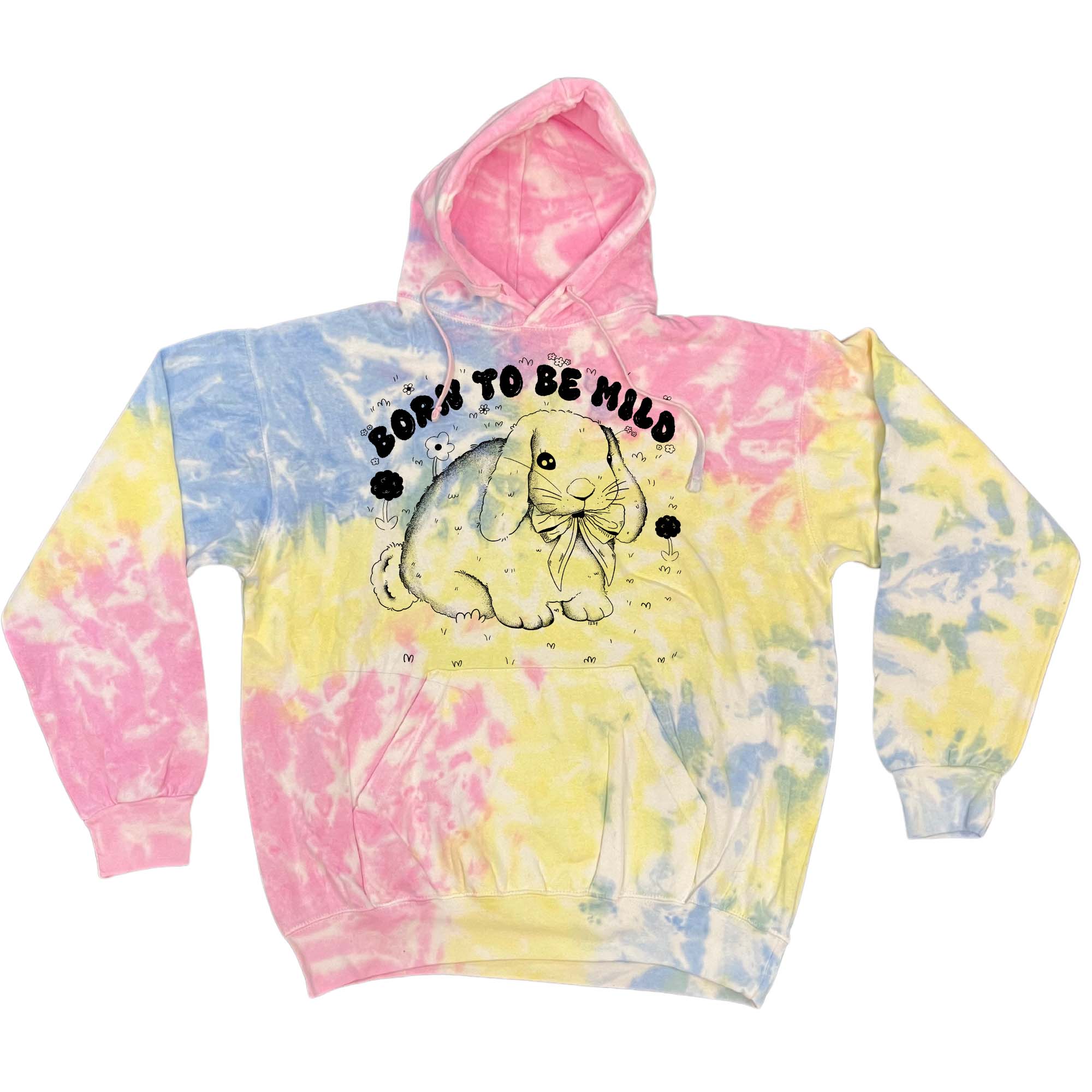 The Funnel Cake Tree – wholesale Hoodie – Women's – Retro Born to Be Mild Hand Drawn - Tie Dye or Solid Hoodie0