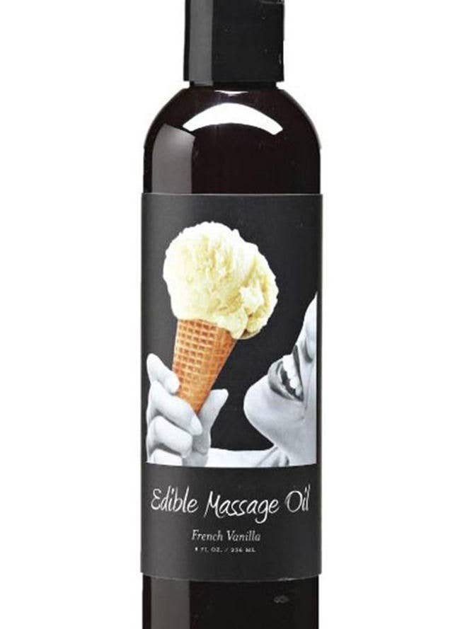 Earthly Body Edible Massage Oil 2oz/60ml in Vanilla for wholesale by Lingerie Mart