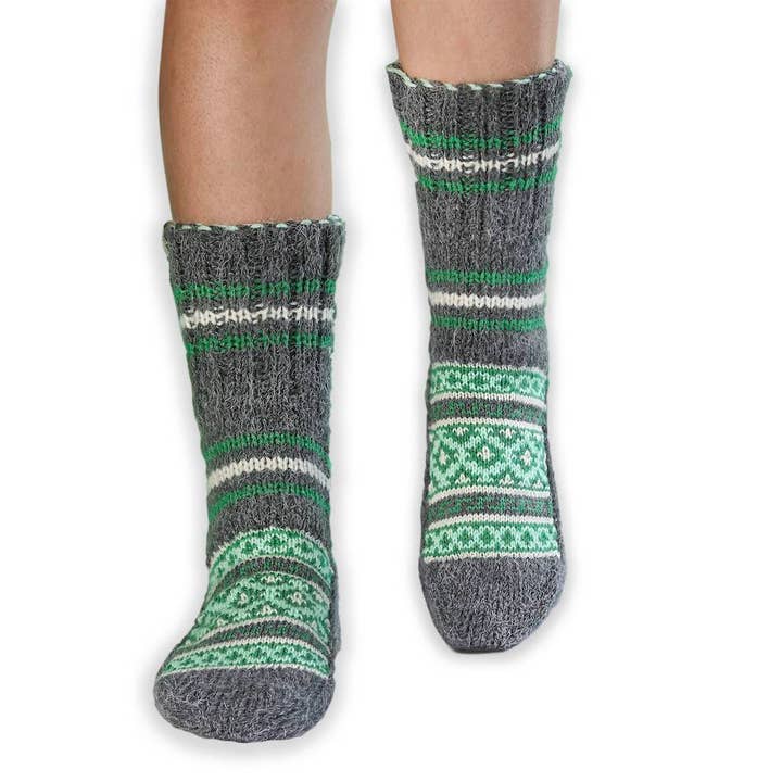 Dhairya (Patience) - Fair Trade Hand-knit Socks for wholesale by Fazl