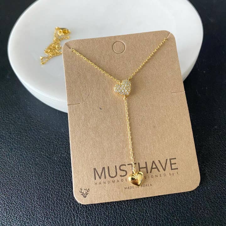 Lariat Heart Duo Necklace for wholesale by musthavemustget