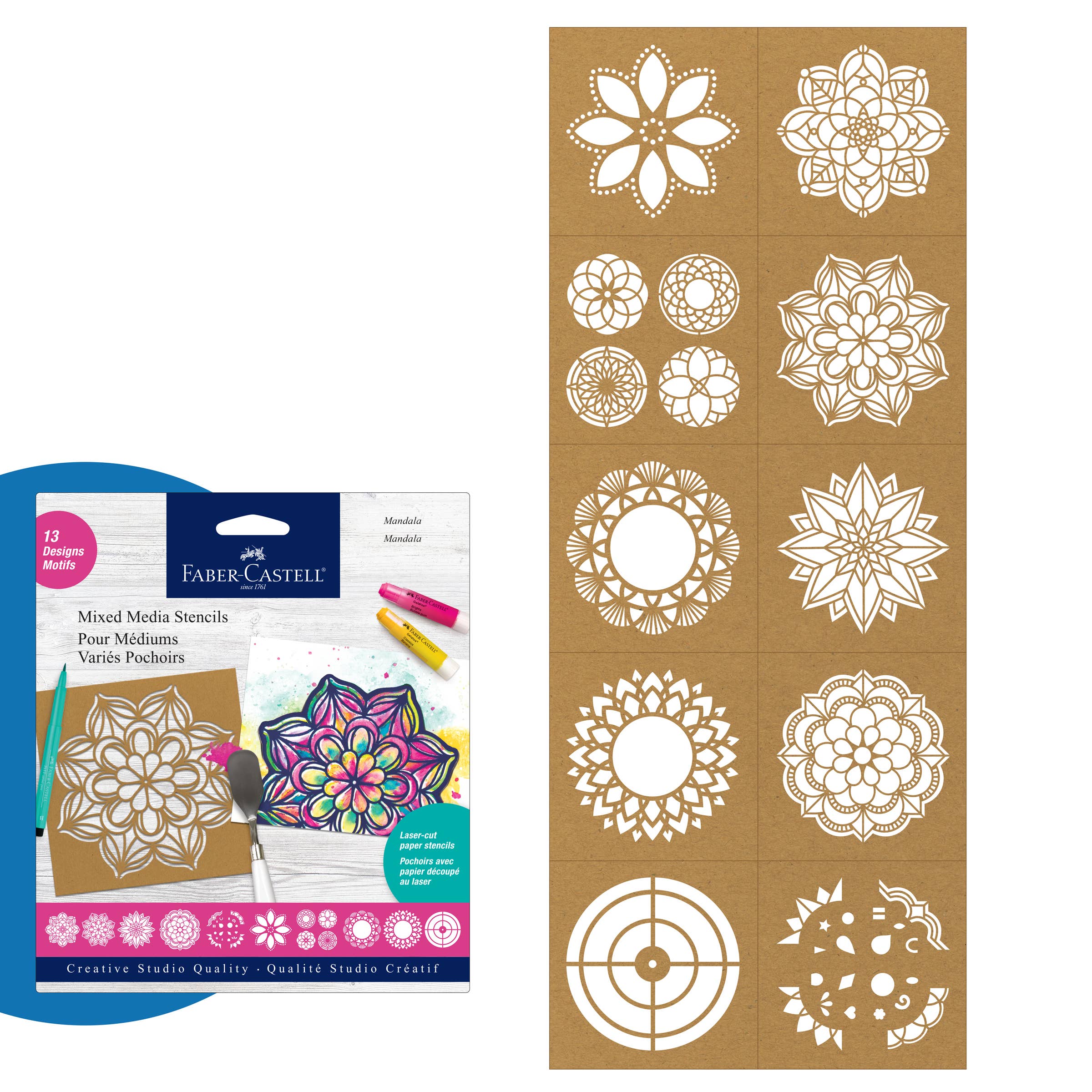Faber-Castell / Creativity for Kids - Wholesale DIY Craft Kit - Mixed Media Stencils - Mandala1