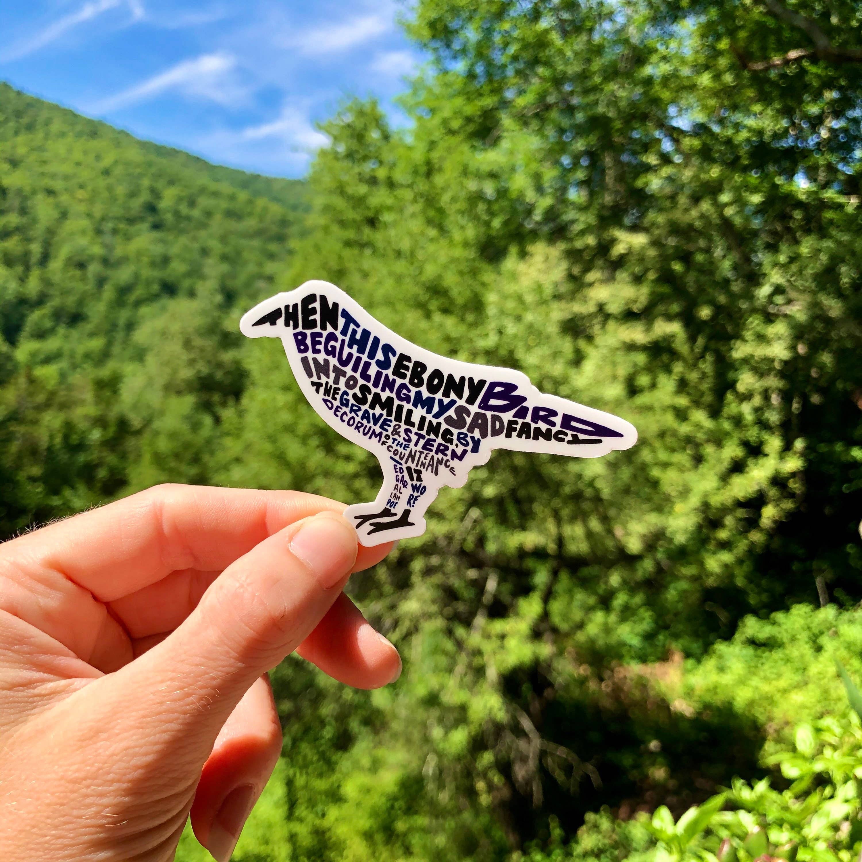 Wander On Words - Wholesale Sticker - Hand-Lettered Edgar Allen Poe Raven Sticker3