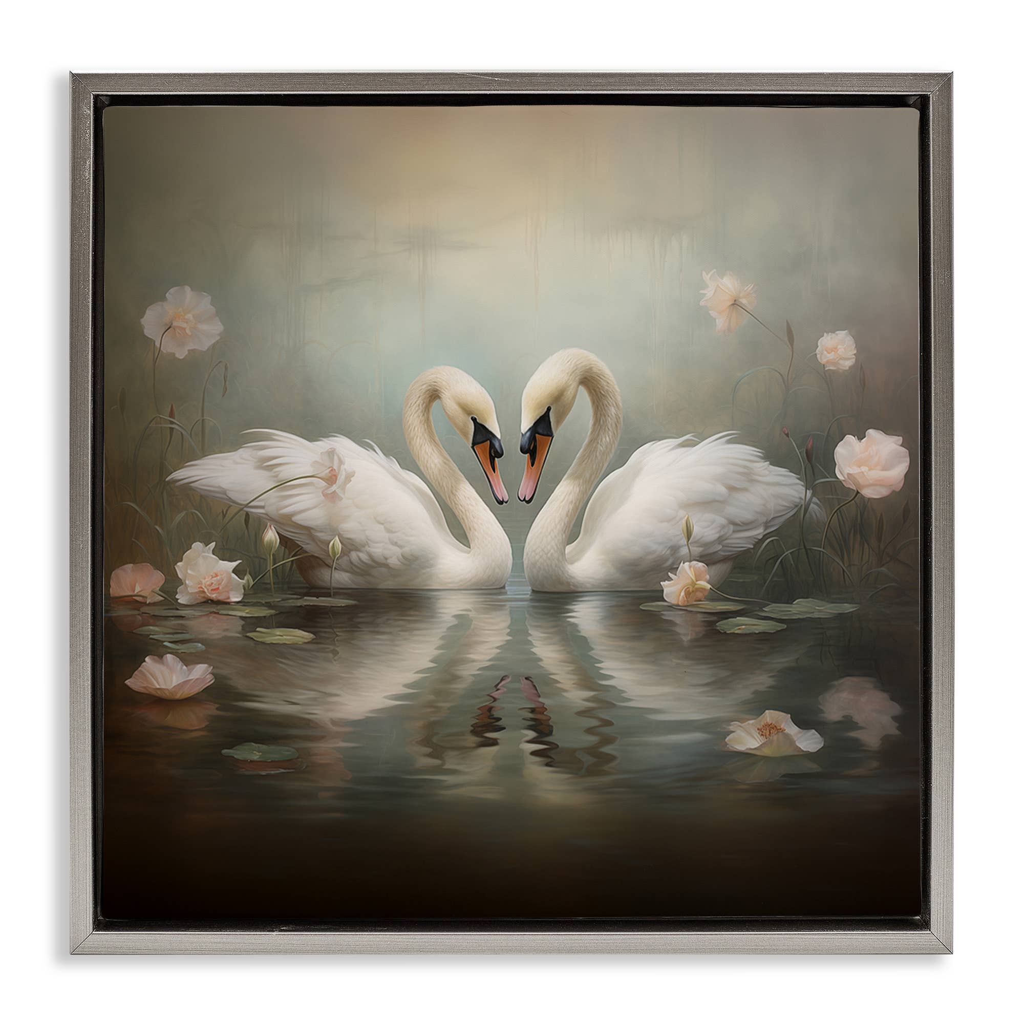 Stupell Industries - Wholesale Wall Sign - Romantic Swans in Floral Pond - Framed Wall Art25