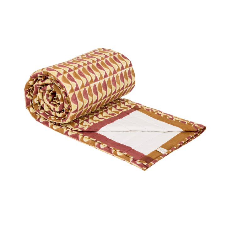 Hugo Bed Quilt, Red for wholesale by MAISON POIRE