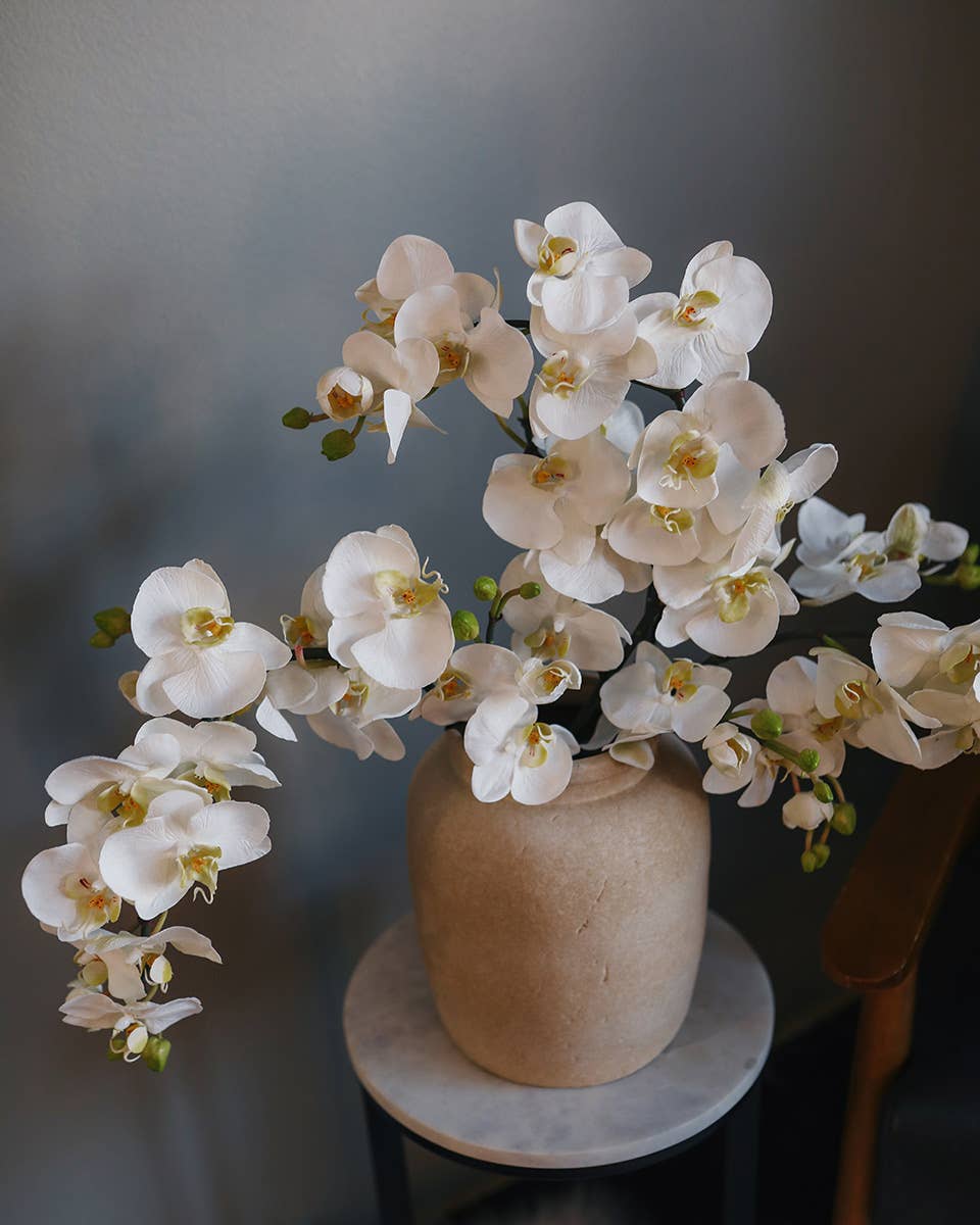 Prestige Botanicals - Wholesale Artificial flowers - White Flowering Phalaenopsis Orchid 34"6