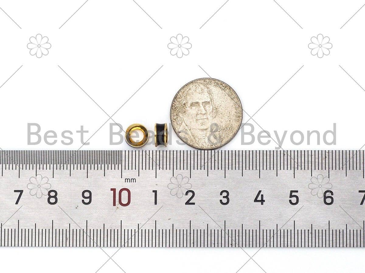 BestBeads&Beyond - Wholesale Beads - Gold Filled Colorful Enamel Drum Spacer Enamel Bead, Enamel Spacer Tube, Colorful Spacer Beads, 7x7x3mm,sku#G4281
