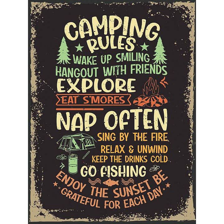 Camping Regler för wholesale av Signs 4 Fun