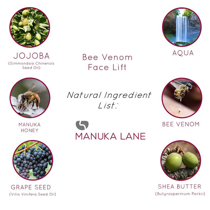 Manuka Lane - Wholesale Facial Moisturizer - Bee Venom Facelift Cream with Manuka Honey, Vitamin E & Hyaluronic Acid (50ml)
