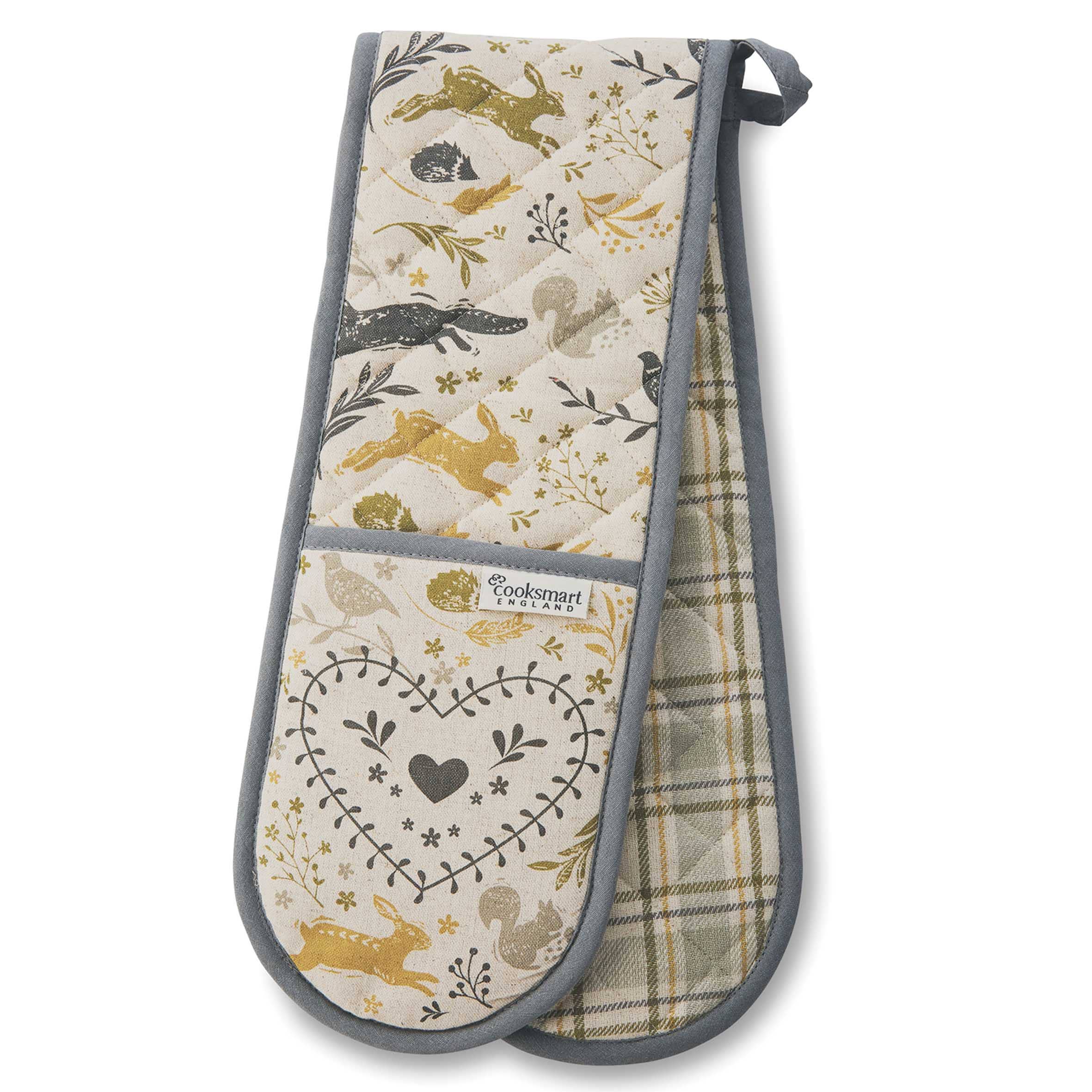 Natural Double Oven Glove Woodland for wholesale on Faire1