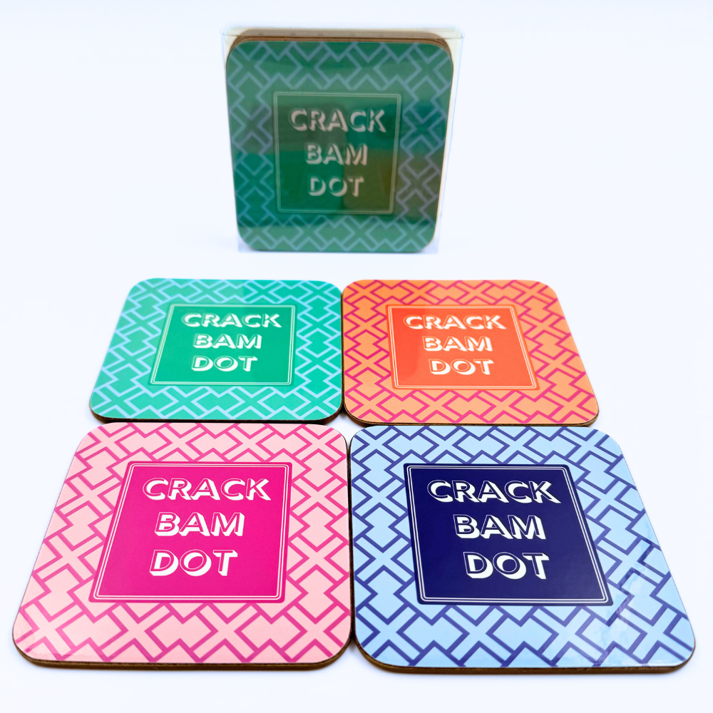 My Fair Mahjong - Wholesale Coasters - Mahjong Coasters, 4 Set  | Gift or Prize | Green, Pink, Blue, Orange3