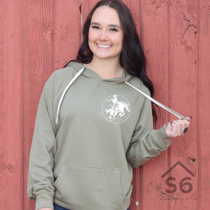 Snappy 6 Co - Wholesale Sublimation Transfer - White Bucking Horse Pocket Screen Print Transfer