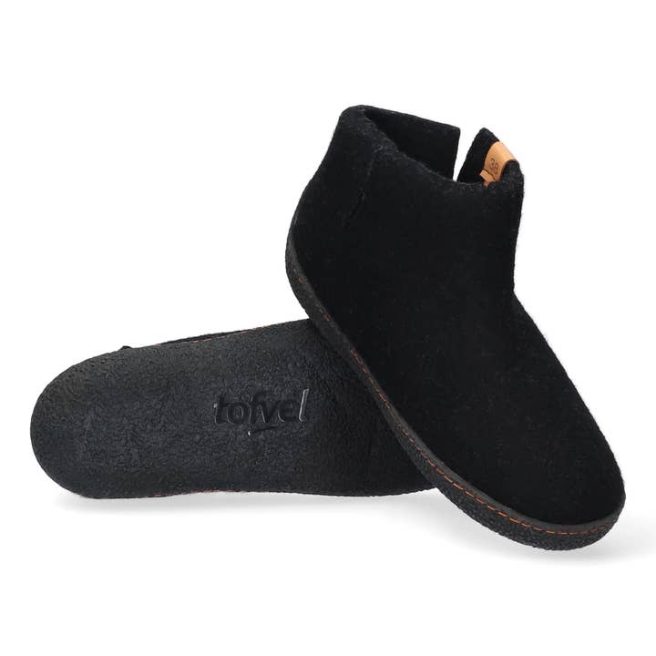 Rabara hjemmesko i uldfilt sort for engroshandel hos Tofvel