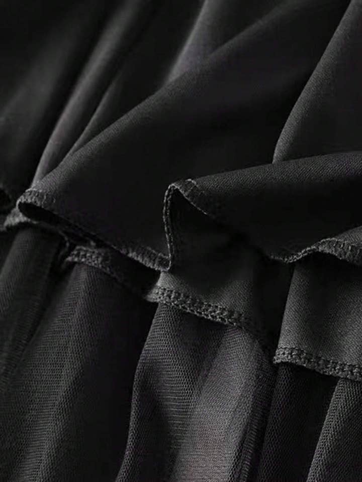 Fashion Combination - Wholesale Skirt - Women's - ruffle hem pleated tulle midi skirt4