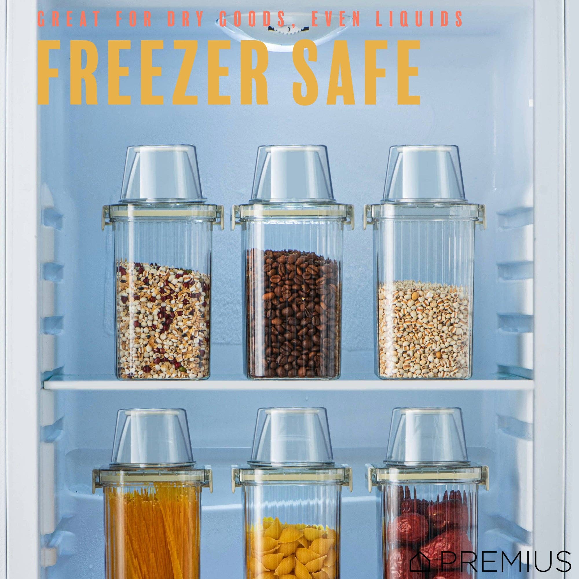 ShopBobbys - Wholesale Food Storage Container - PREMIUS Plastic Food Storage Container with Measuring Cup, Clear-Natural4