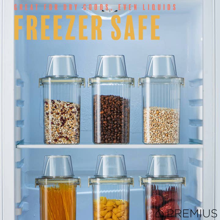 ShopBobbys - Wholesale Food Storage Container - PREMIUS Plastic Food Storage Container with Measuring Cup, Clear-Natural4