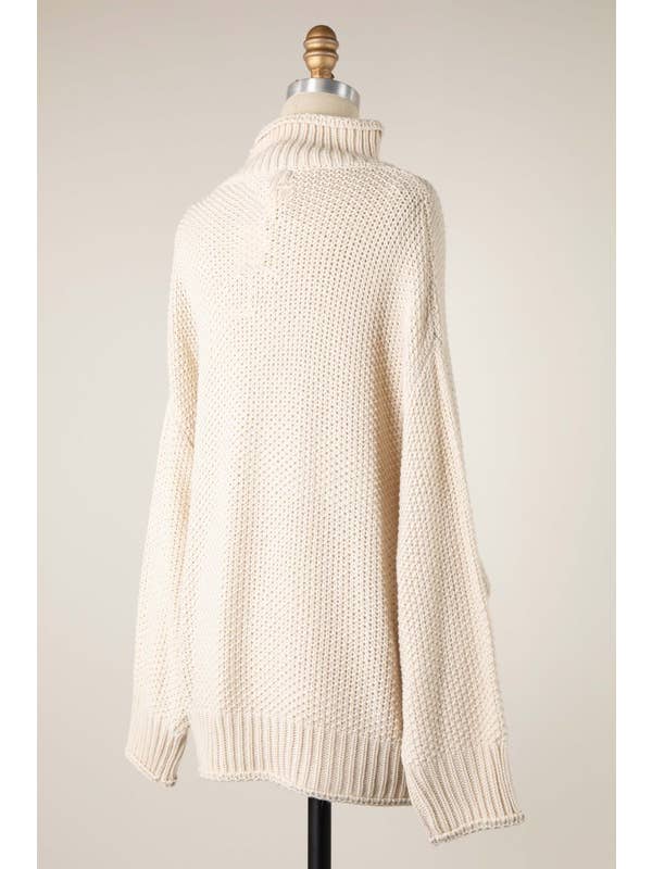 MIRACLE - Wholesale Knit Sweater - Women's - Mock Neck Cable Knit Sweater