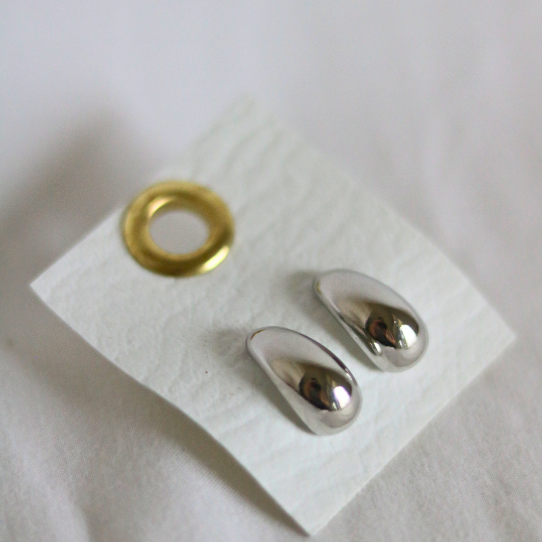 The Whale Boutique - Wholesale Stud/Post Earrings - The Megan Silver  Drop Stud1