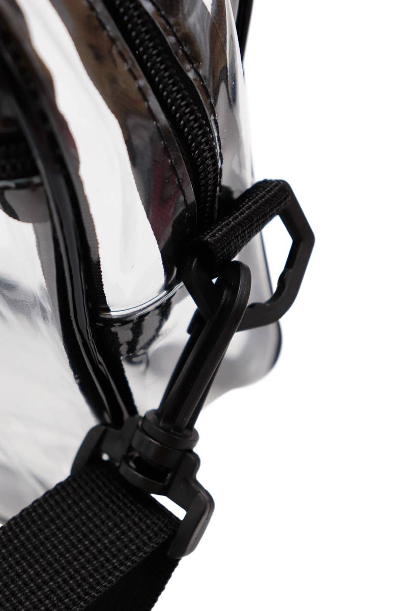 Cap Zone - Wholesale Crossbody Bag - Unisex - Clear PVC Crossbody Messenger Travel Bag6