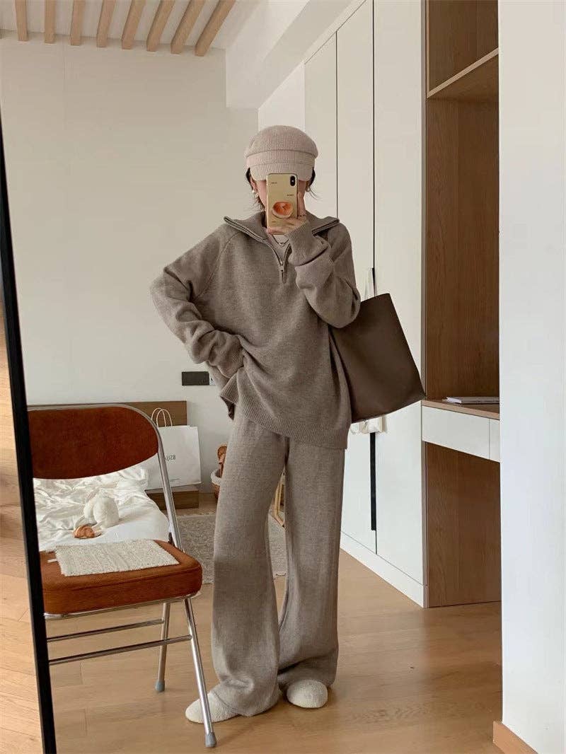 Marayn – Conjuntos Casual - Mulher por atacado – Conjunto de Malha Suave Estilo Aconchegante para Outono Inverno8