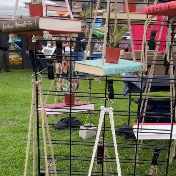 I Love Books and Bows - Wholesale Hanging Planter - Bookish Bloom Shelf Planter5