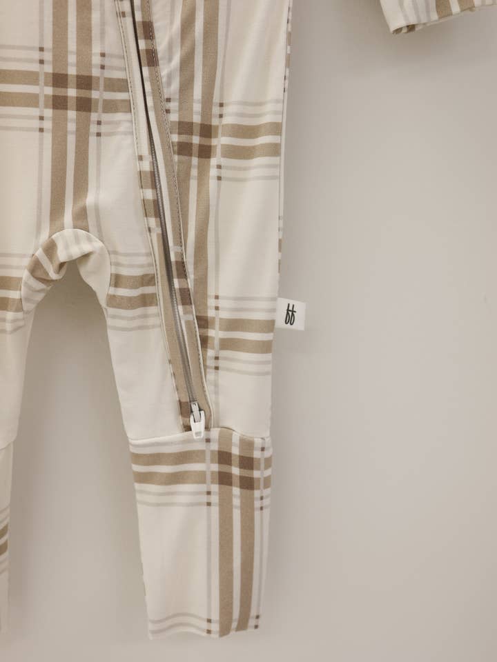 Forever French Baby - Wholesale Sleepsuit - Baby - Bamboo Zip Pajamas | Ellis Plaid5