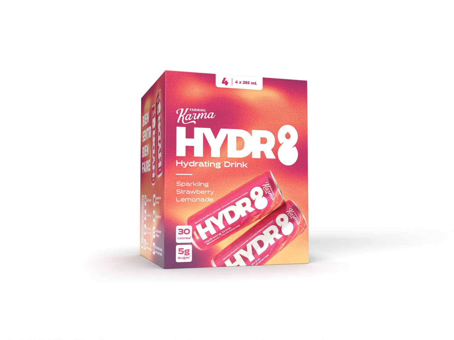 Farming Karma Fruit Co. Ltd - Vente Sodas/boissons gazeuses - Limonade à la fraise - Hydr8 (pack de 4)