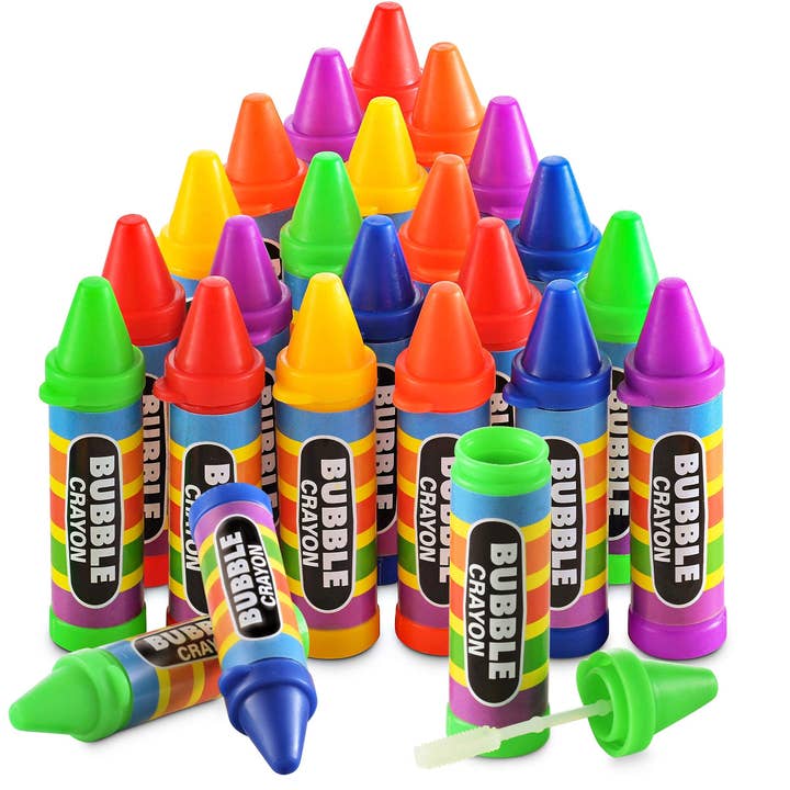 bedwina - Wholesale Bubble Wand - Kids - Mini Crayon Bubbles For Kids (Pack of 24) 0.5 Oz
