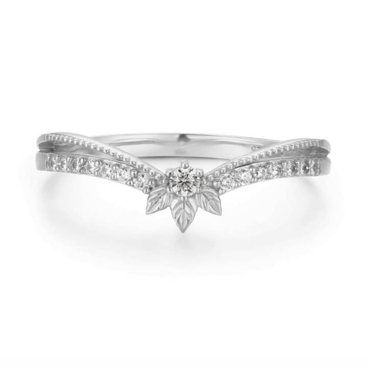 Abloom Stacking Band Solid White Gold for wholesale by Azura Jewelry