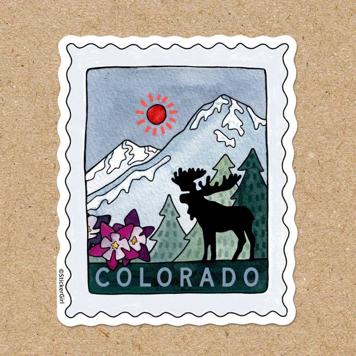 Autocollant Vinyle Timbre Orignal du Colorado pour la vente par Sticker Girl