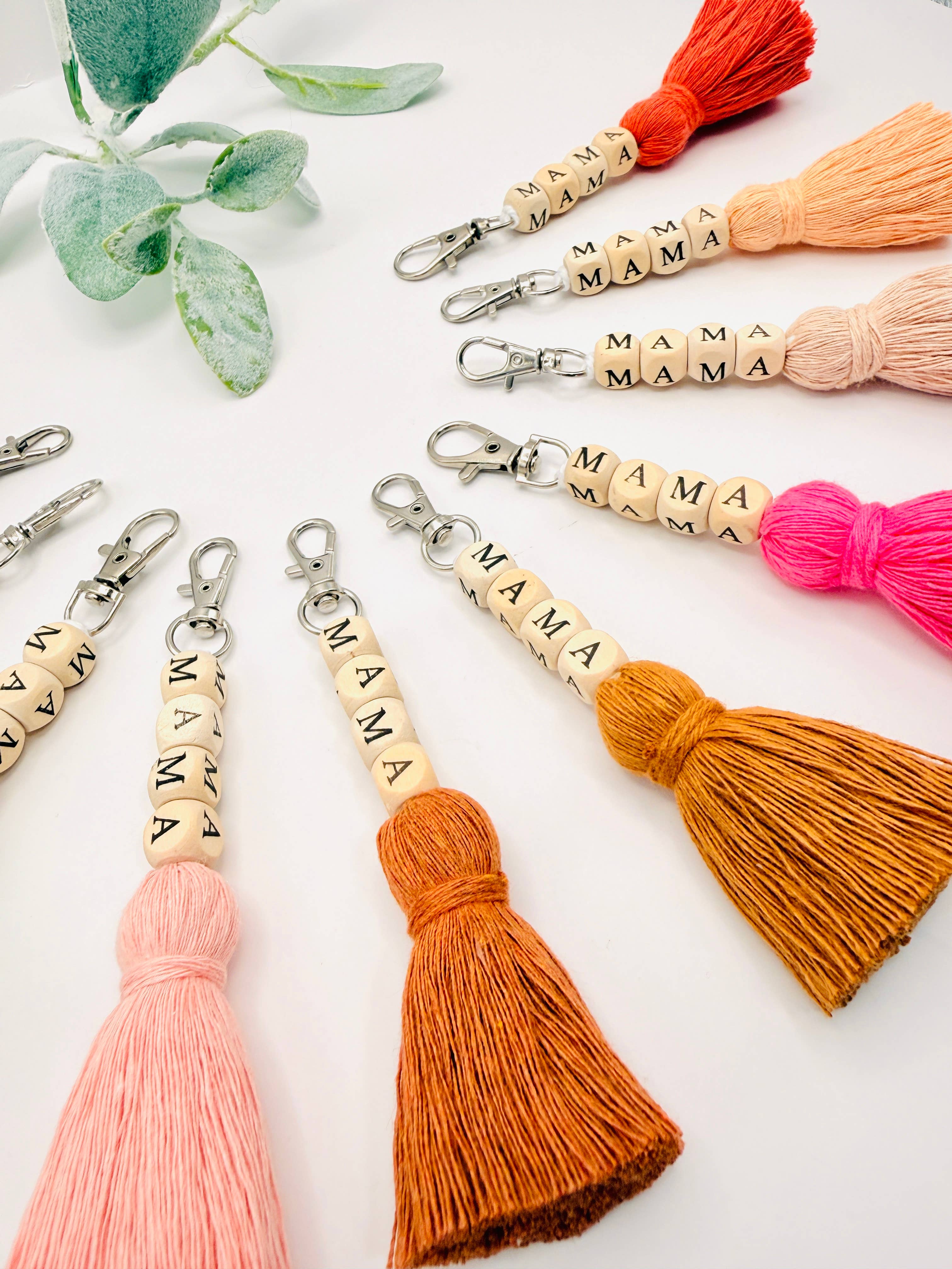 MarissaDDesigns - Wholesale Keychain - Women's - Macrame Mama Tassel Keychain | Handmade Boho Keychain | Mama10