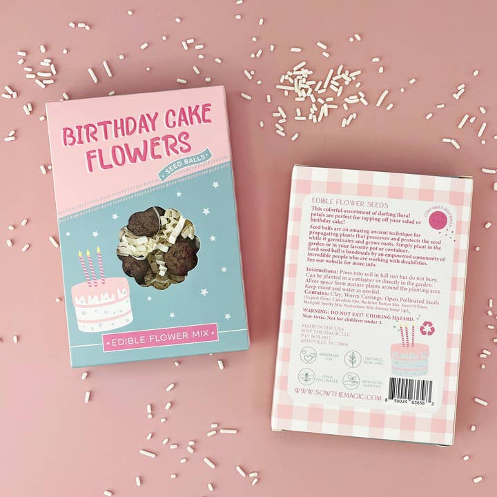 Sow the Magic - Wholesale Plant Seeds - Birthday Cake Edible Flowers Garden Seed Ball Gift Box