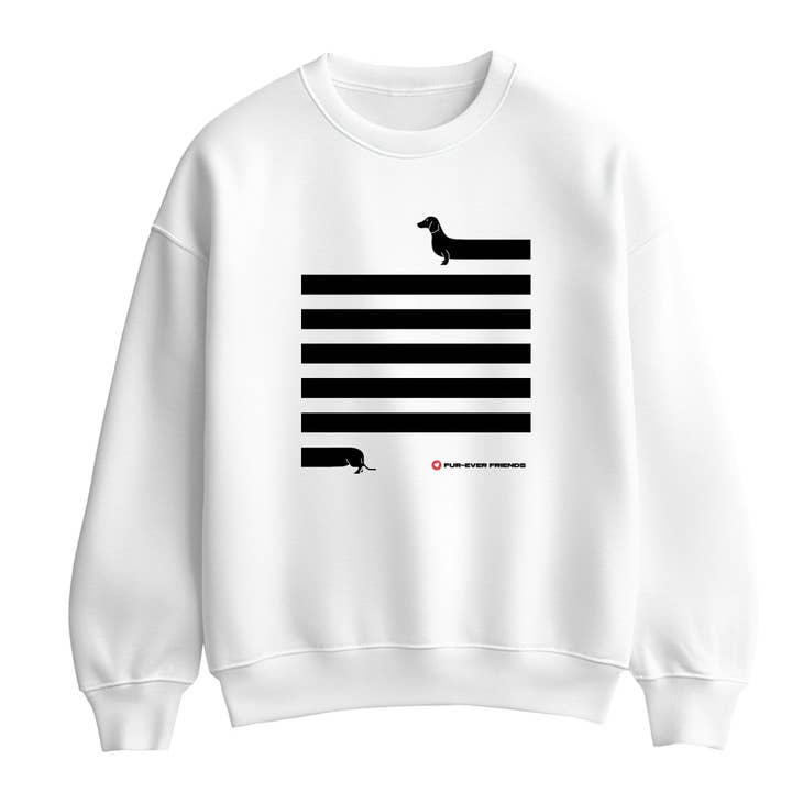 Felpa Unisex Bianca con Bassotto Lunga su Fascino per la vendita all'ingrosso da parte di Motiva Gifts