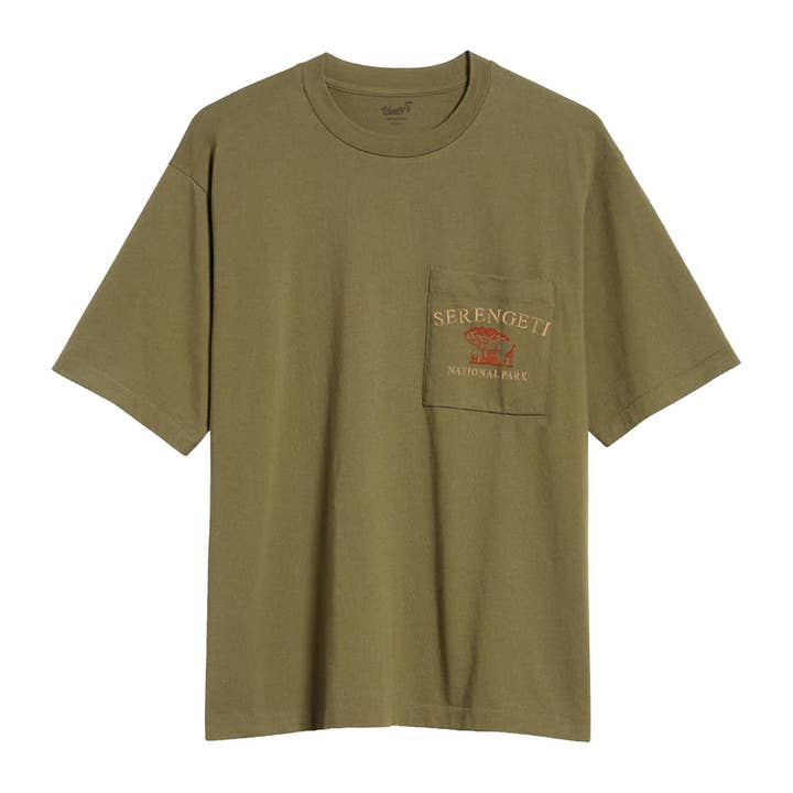 Serengeti National Park Khaki Green Tee for wholesale by Varsity54