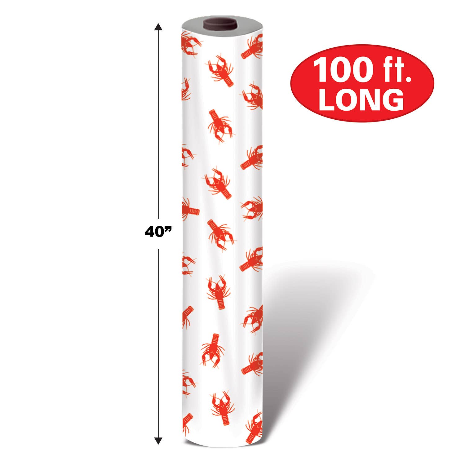 Beistle - Wholesale Disposable Table Cover/Runner - Crawfish Table Roll, Plastic, 40" x 100'2