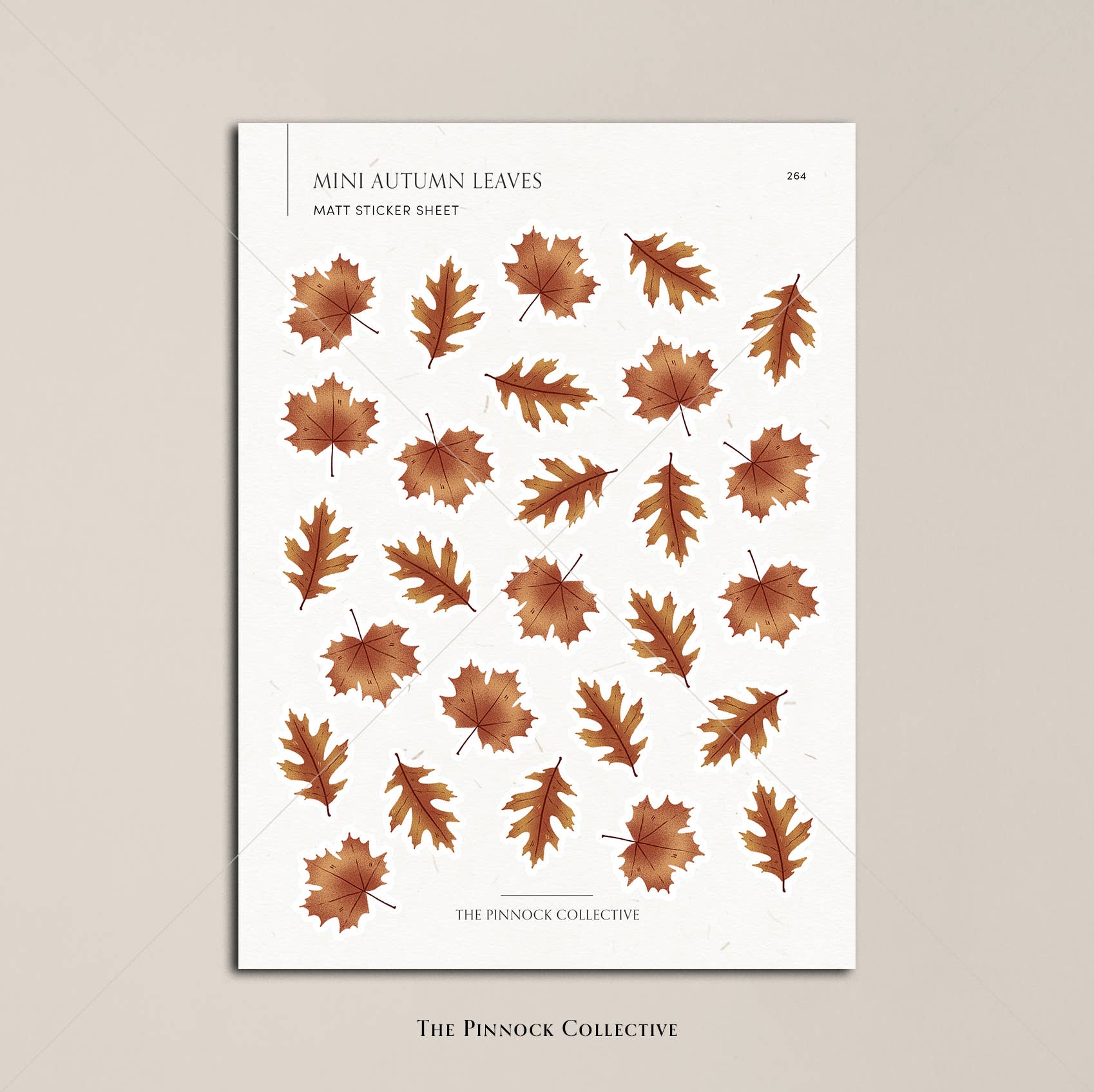 The Pinnock Collective - Wholesale Sticker - Mini Autumn Leaves Planner Sticker Sheet2