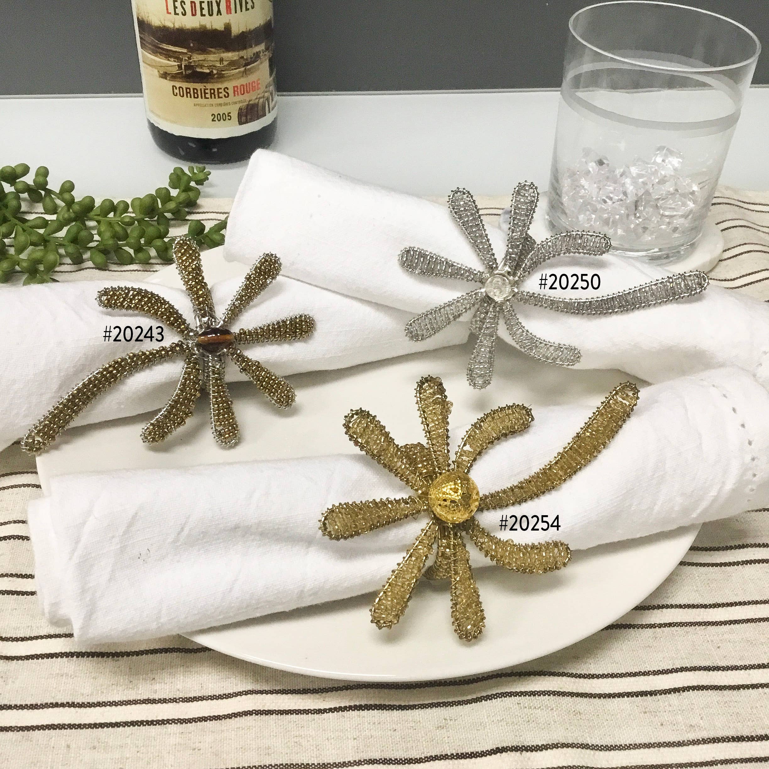 India Handicrafts Inc – Großhandel Serviettenringe – Serviettenring mit goldener Palme6