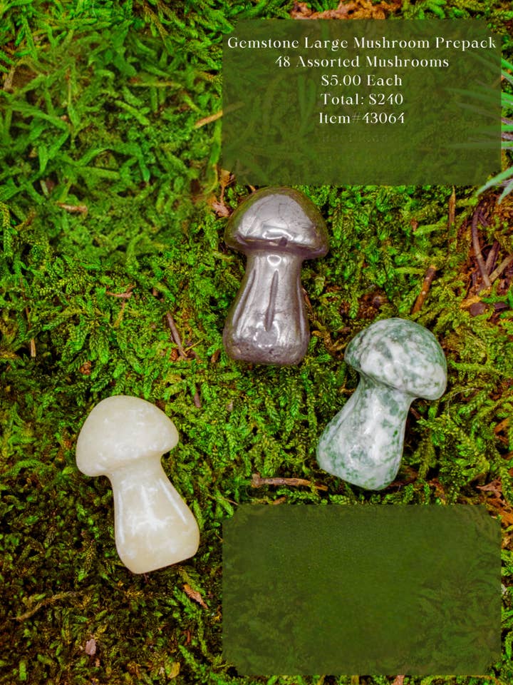 Mushroom Collection / Gemstone Large Mushrooms Prepack for wholesale by Serenity + Sol