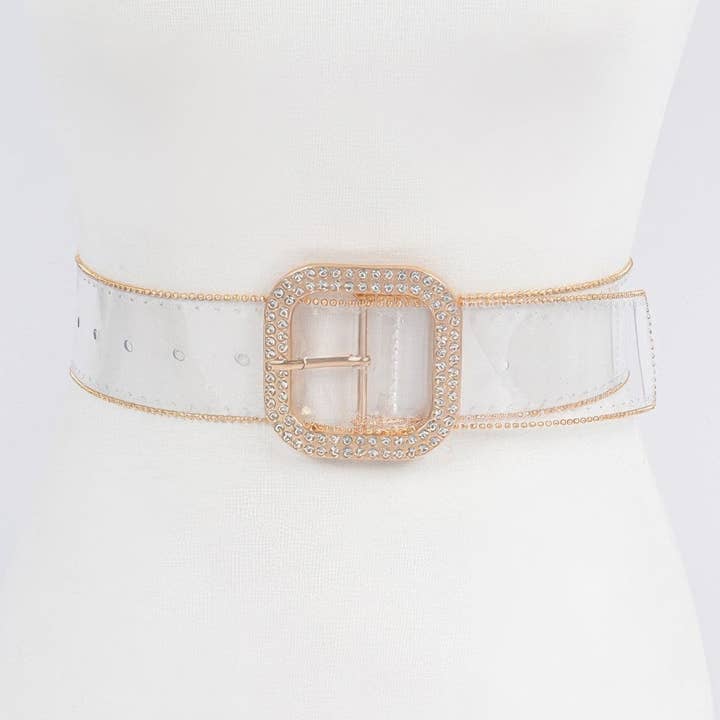 CC Wholesale Clothing - Wholesale Belt - Women's - Bead Frame Clear Belt2