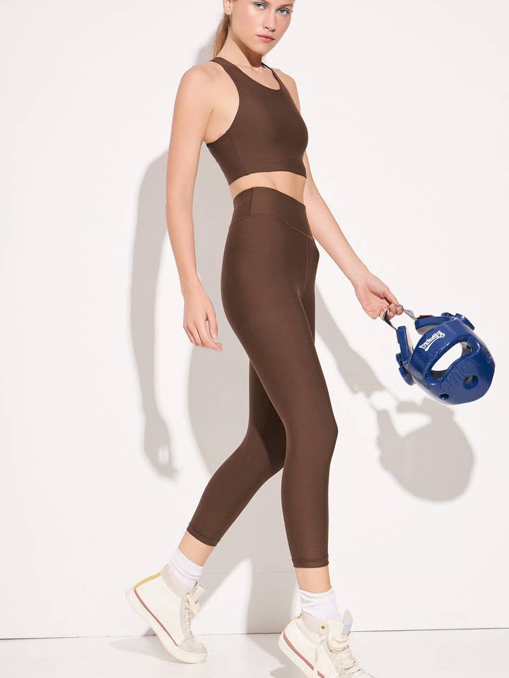 Cropped Leggings DRY SHELL | Mocha for engroshandel hos BAYA