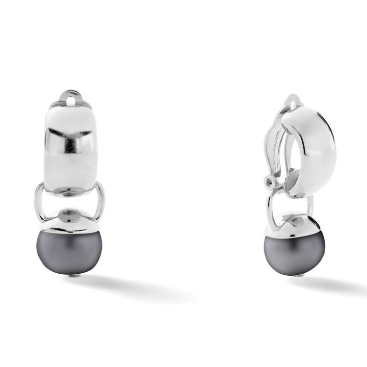 Sculpted Sterling Clip Earring with Pebble Pearl for wholesale by CC & Co by Catherine Canino