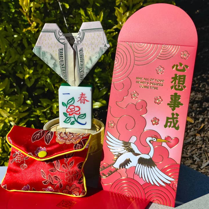 Crane Heart's Desires "Sum Seung Si Sing" New Year Red Envelopes for wholesale by The Bao Bae