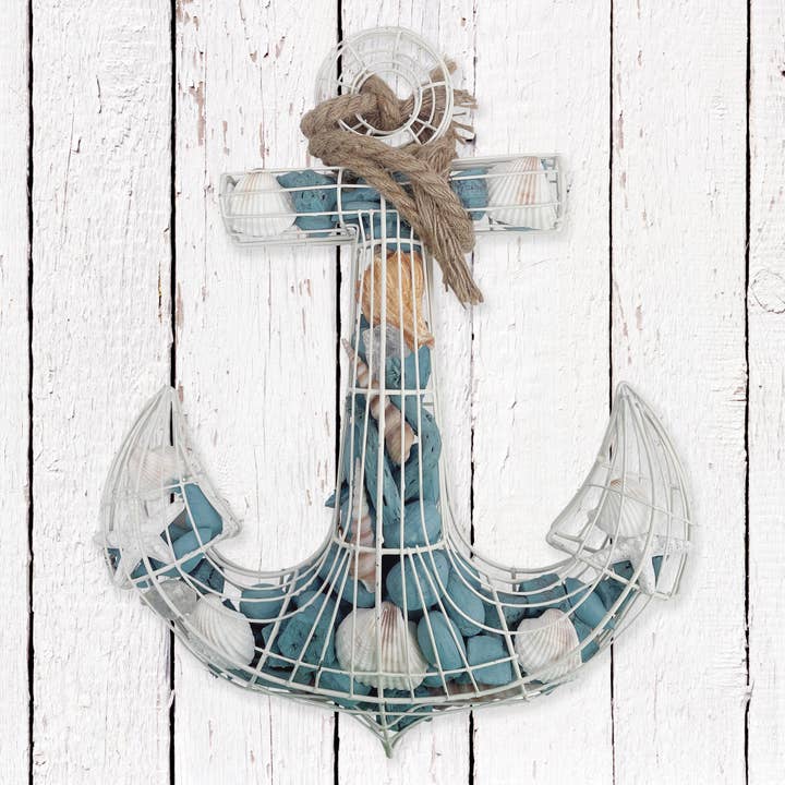 Andaluca – wholesale Potpourri – Blue Coastal Scented Potpourri Anchor Wire Decor