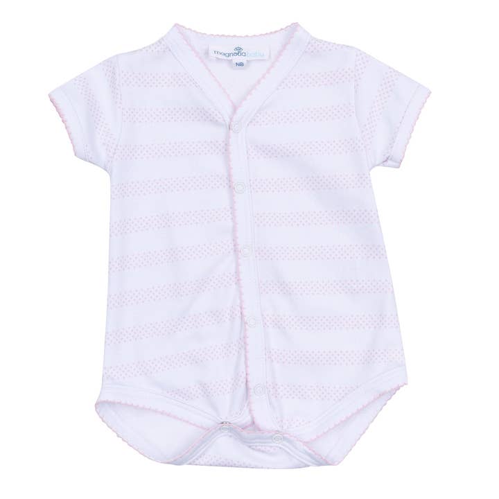 Body de Bebé com Molas à Frente - Rosa por atacado de Magnolia Baby