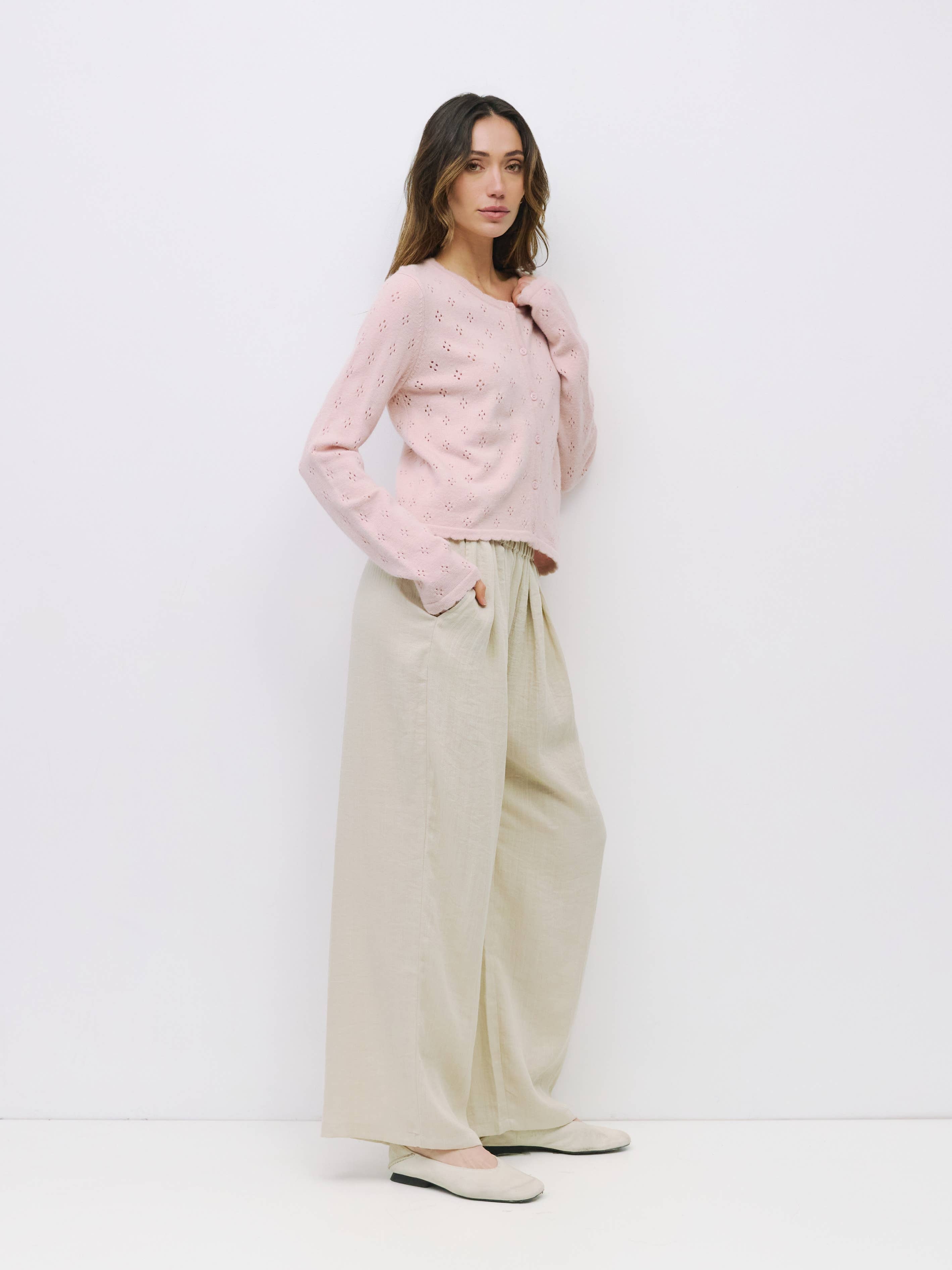 MOD REF - Wholesale Cardigan - Women's - The Carmela Cardigan | Scalloped Pointelle Cardigan2