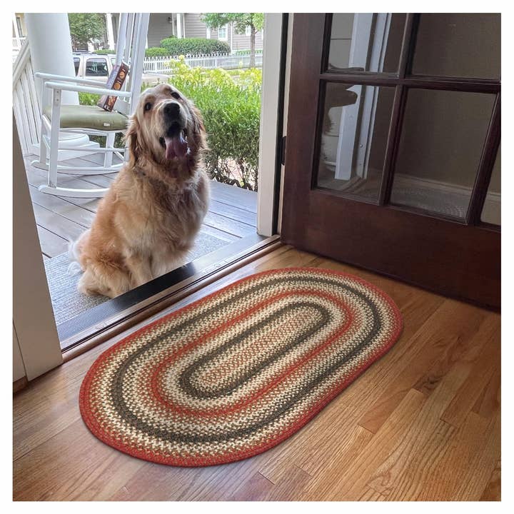 Homespice Decor - Wholesale Area Rug - Homespice Chester Rustic Barn Red Jute Braided Rugs