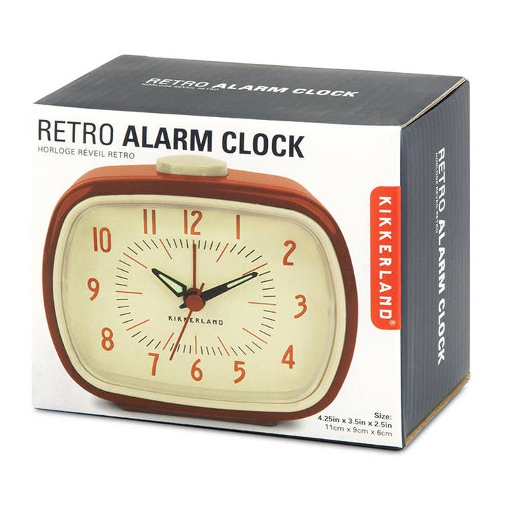Kikkerland Design Inc - Wholesale Alarm Clock - Retro Alarm Clock + Red